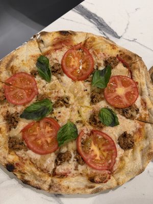 Vegan Pizza - Fennel Sausage  at The Sunny Side Cafe - Station 1 in Boracay