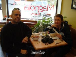 Enjoying a vegan lunch at the Magnolia at Magnolia Cafe in Guelph