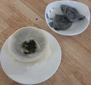 Dough-sealed mongolian herbal soup at Foody Vegan Experience Center  in Ulaanbaatar