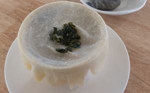 Dough-sealed mongolian herbal soup at Foody Vegan Experience Center  in Ulaanbaatar