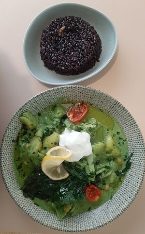 Cauliflower evergreen thai-curry at Foody Vegan Experience Center  in Ulaanbaatar