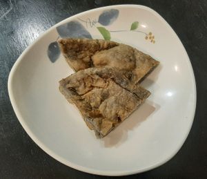 Naan that comes with the lentil green soup at Foody Vegan Experience Center  in Ulaanbaatar