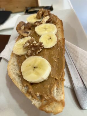 Peanut dream tostada!   at Aurinko Coffee & Restobar in Garrucha