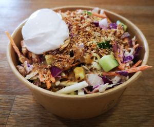 No Chick'n Teriyaki with optional added sour cream at Mr Potato in Leederville