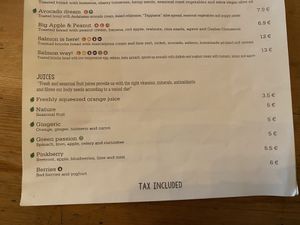 Verse sappen (voor bij het ontbijt), april 2023  at Naturalmente in Sevilla