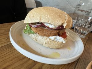 Falafel burger  at Naturalmente in Sevilla