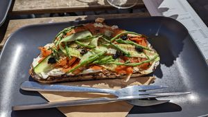 Vegan salmon sandwich at Lagom in Bremen