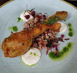 Stuffed Courgette Flower at The Gate - Islington in London