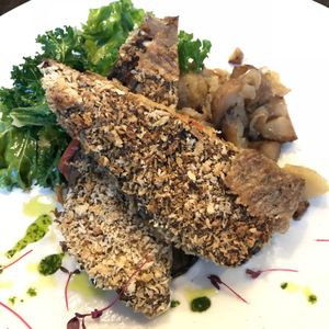 Delicious aubergine schnitzel! at The Gate - Islington in London