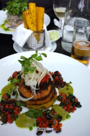 Sweet potato and aubergine (pepperoni and olives, too) at The Gate - Islington in London