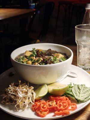 Vegan pho at Halong Vietnamita in Medellin