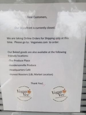 Closed as of 12/13/20 at Vegan Vee in Nashville