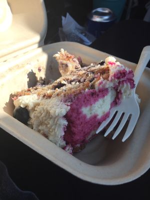 lemon blueberry cake at Vegan Vee in Nashville