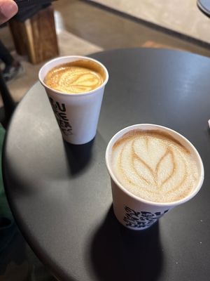 Dirty chai and big warm hug  at Delicious Donuts in Portland