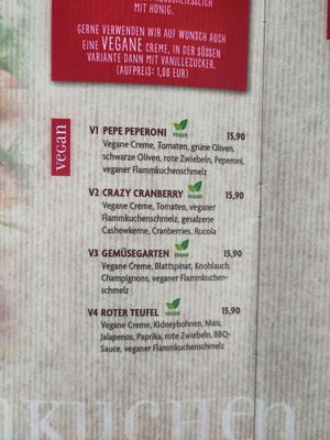 Menü: 4 vegane Flammkuchen at Feuer & Flamme in Paderborn