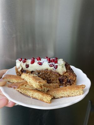 Vegan carrot cake and vegan Christmas pastry   at Manjari in Burgas