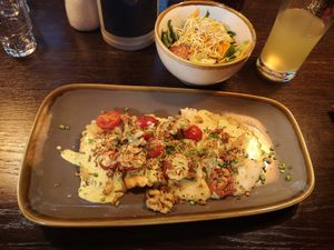 Schlutzkrapfen mit Pilzfüllung und Trüffelsauce at Bodhi in Nuremberg