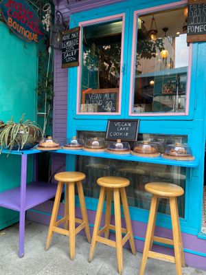 Outside at Maya's Corner Cafe in Istanbul