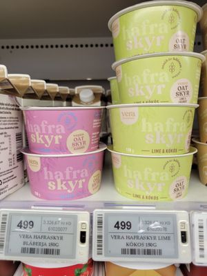 Vegan oat yogurt, quite good at 10-11 - Laugavegur in Reykjavik