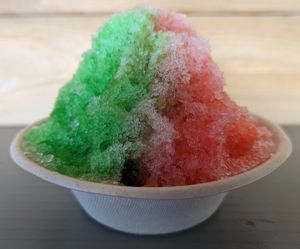 lime and watermelon at Rainbow House Shave Ice in Kahuku