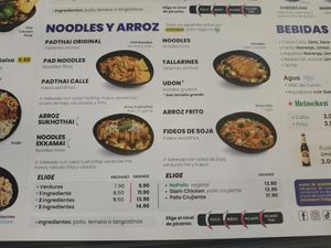 Vegan options at Padthaiwok in Zaragoza