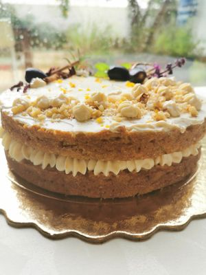 Vegan orange oat cake, with vegan mascarpone.  at 4Bs (Alojamento Local) in Castro Verde