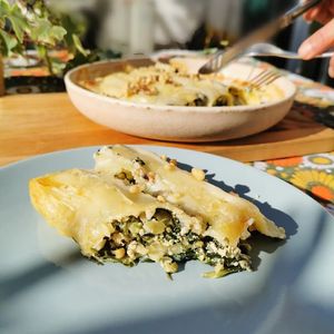 Spinash and tofu canelloni at 4Bs (Alojamento Local) in Castro Verde