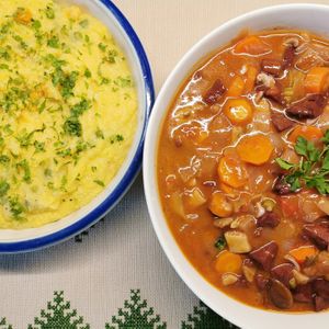 Seitan bourguignone with polenta at 4Bs (Alojamento Local) in Castro Verde
