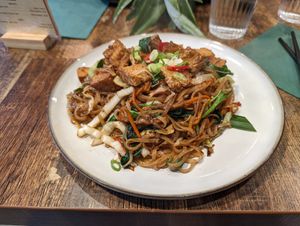 Drunken noodles at Thai Basil in Dublin