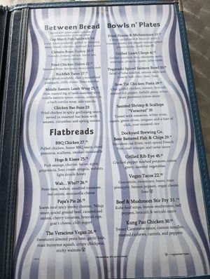 Menu page 2 at Pickled Onion in Hamilton