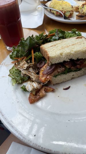 Vegan sandwich gluten free bread   at Devil's Isle Cafe in Hamilton