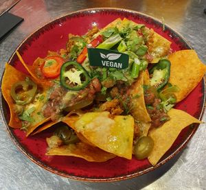 Vegan nachos at TGI Fridays in Bolton