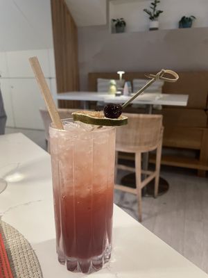 Cherry tart mocktail  at The Cloud in Hamilton