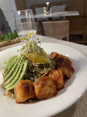 Asian chop salad with tofu added  at The Cloud in Hamilton