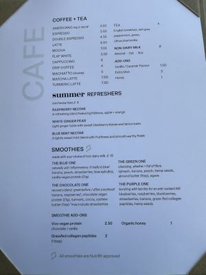 Café Menu  at The Cloud in Hamilton