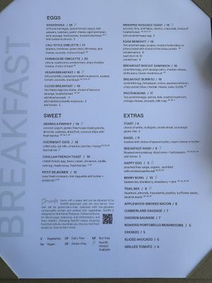 Breakfast Menu  at The Cloud in Hamilton