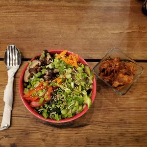 Bibimbop with side Kimchi at Wang-tta - 왕따 in Puerto Escondido