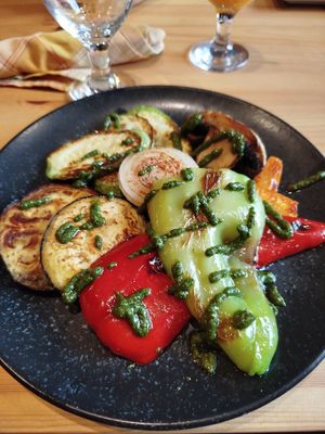 Grilled vegetables at Five M Restaurant and Good Bar in Bansko