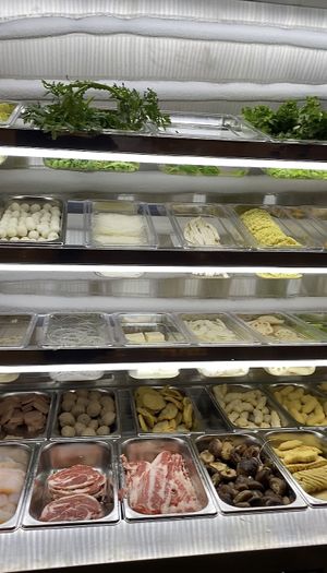 Fridge with many options #Veganuary at Grandma Liu Hot Pot in Richmond