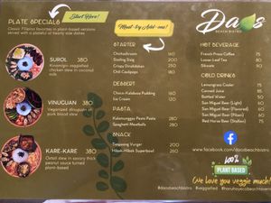 Getränke und Speisekarte  at Daos Beach Bistro - Haruhay Eco Beach Tavern in Camiguin