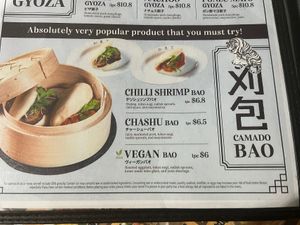 Menu Vegan Bao  at Camado Ramen Tavern in Honolulu