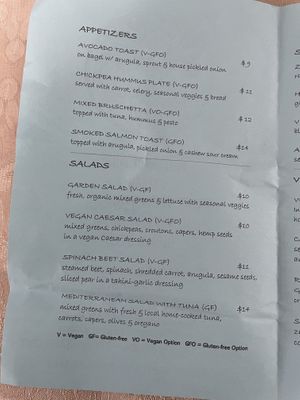 Menu at Good Earth Organic Eatery in West Cape May