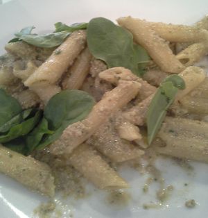 vegan pesto pasta at Good Earth Organic Eatery in West Cape May