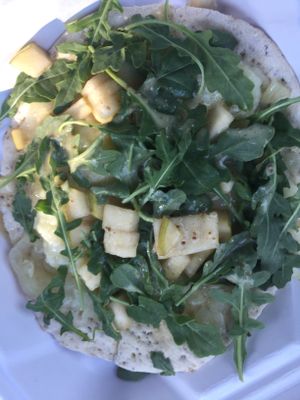 Unique tasting flatbread - like a salad on a gluten-free crust! at Good Earth Organic Eatery in West Cape May