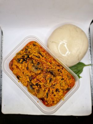 Mushroom Egusi & Fufu or Pounded yam at Afro Delight in Limerick