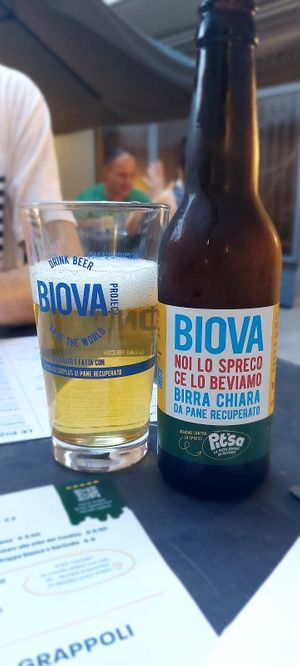 Beer made of leftover pizza crusts at Pit'sa in Bergamo