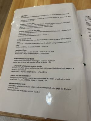 Menu   at Pit'sa in Bergamo