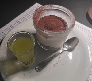 Tiramisu and limoncello  at Pit'sa in Bergamo
