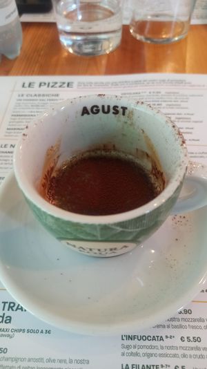 Caffè con crema di menta e cacao at Pit'sa in Bergamo