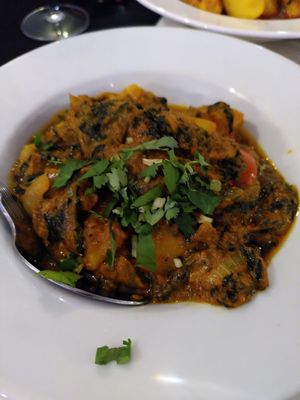 Aloo palak (December 2022) at Shilam Tandori in Machynlleth